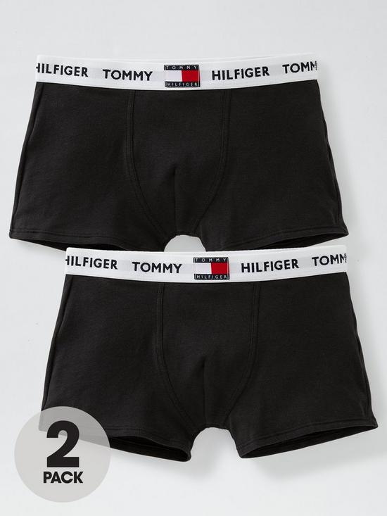 front image of tommy-hilfiger-boys-2-pack-trunk-black