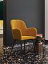  image of cosmoliving-by-cosmopolitan-fitz-accent-velvet-chair-mustard