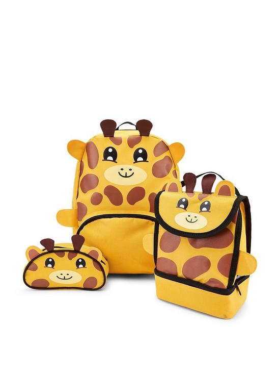 front image of giraffe-backpack-lunchbag-amp-pencil-case-set