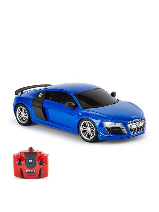 front image of 118-scale-audi-r8-gt-blue-remote-control-car