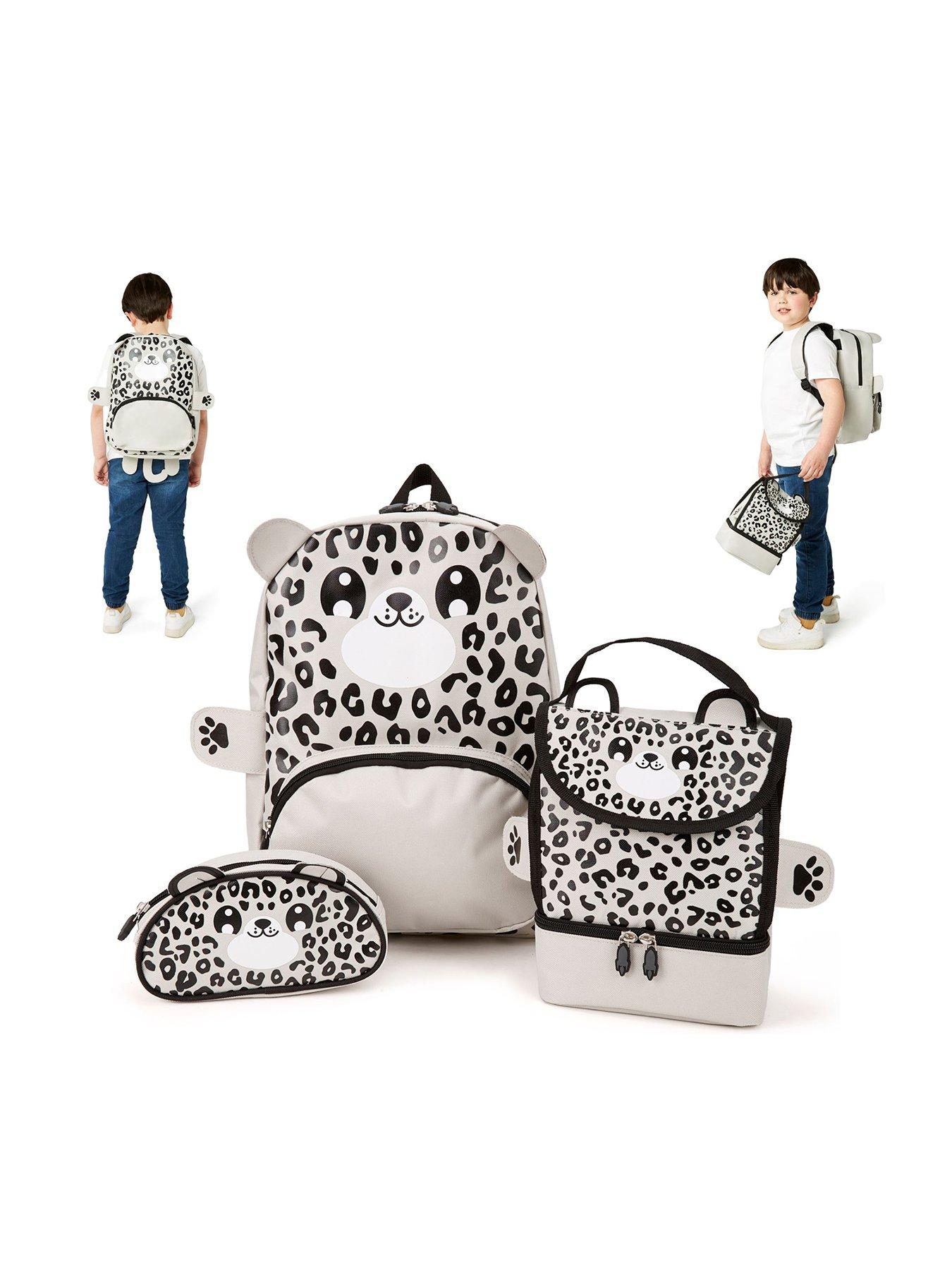 Snow Leopard Backpack Lunchbag Pencil Case Set littlewoods