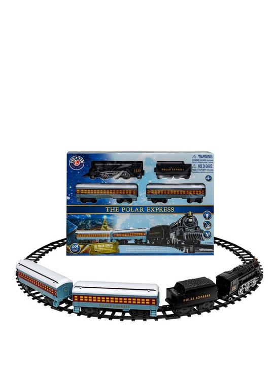 front image of the-polar-express-28-piece-train-set
