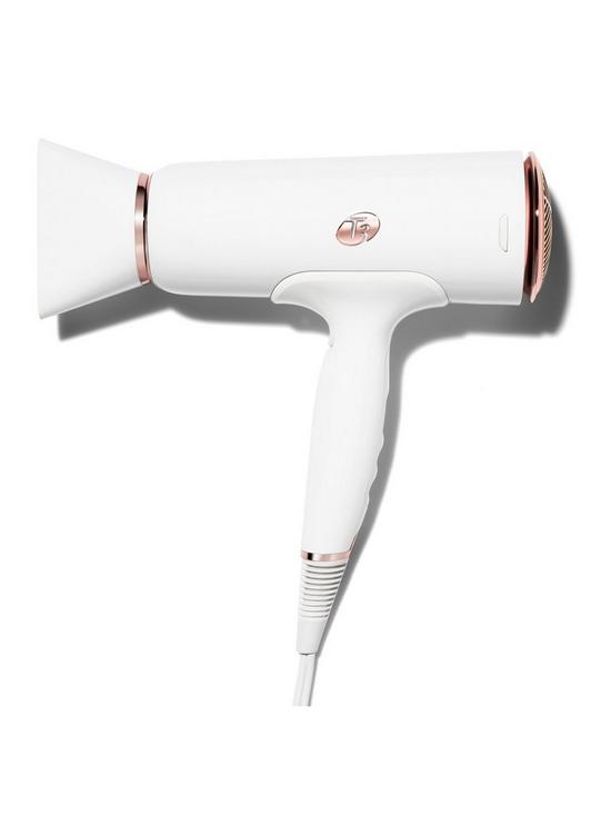 front image of t3-cura-luxe-hair-dryer-whiterose-gold
