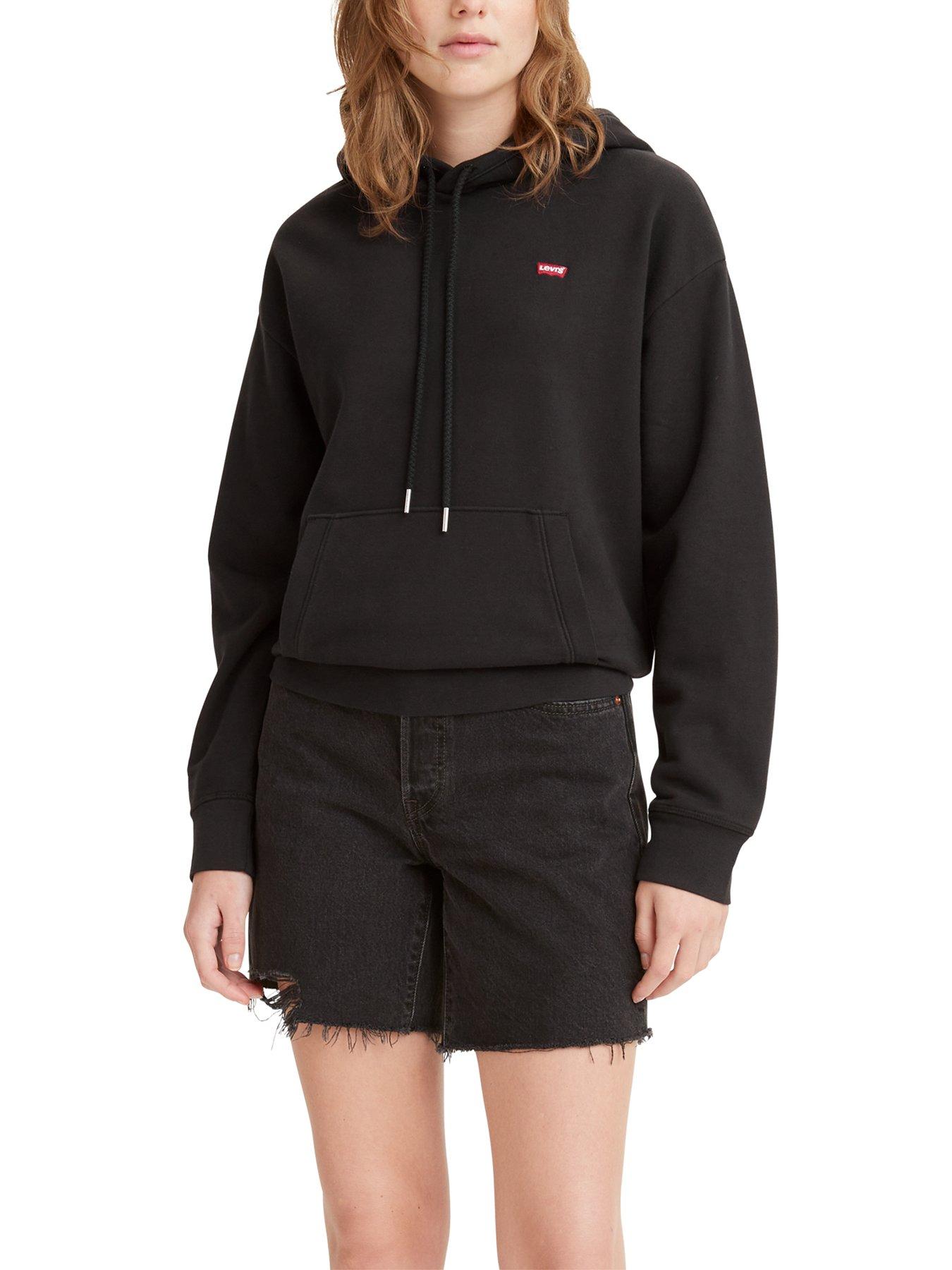 undefined 100% Cotton Small Logo Standard Hoodie - Black