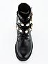  image of v-by-very-embellished-lace-up-boot-black