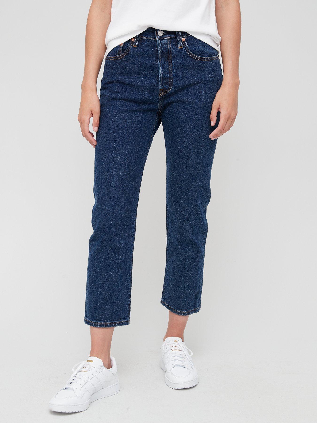 Levi s 501 Crop High Waist Straight Leg Jean Light Blue