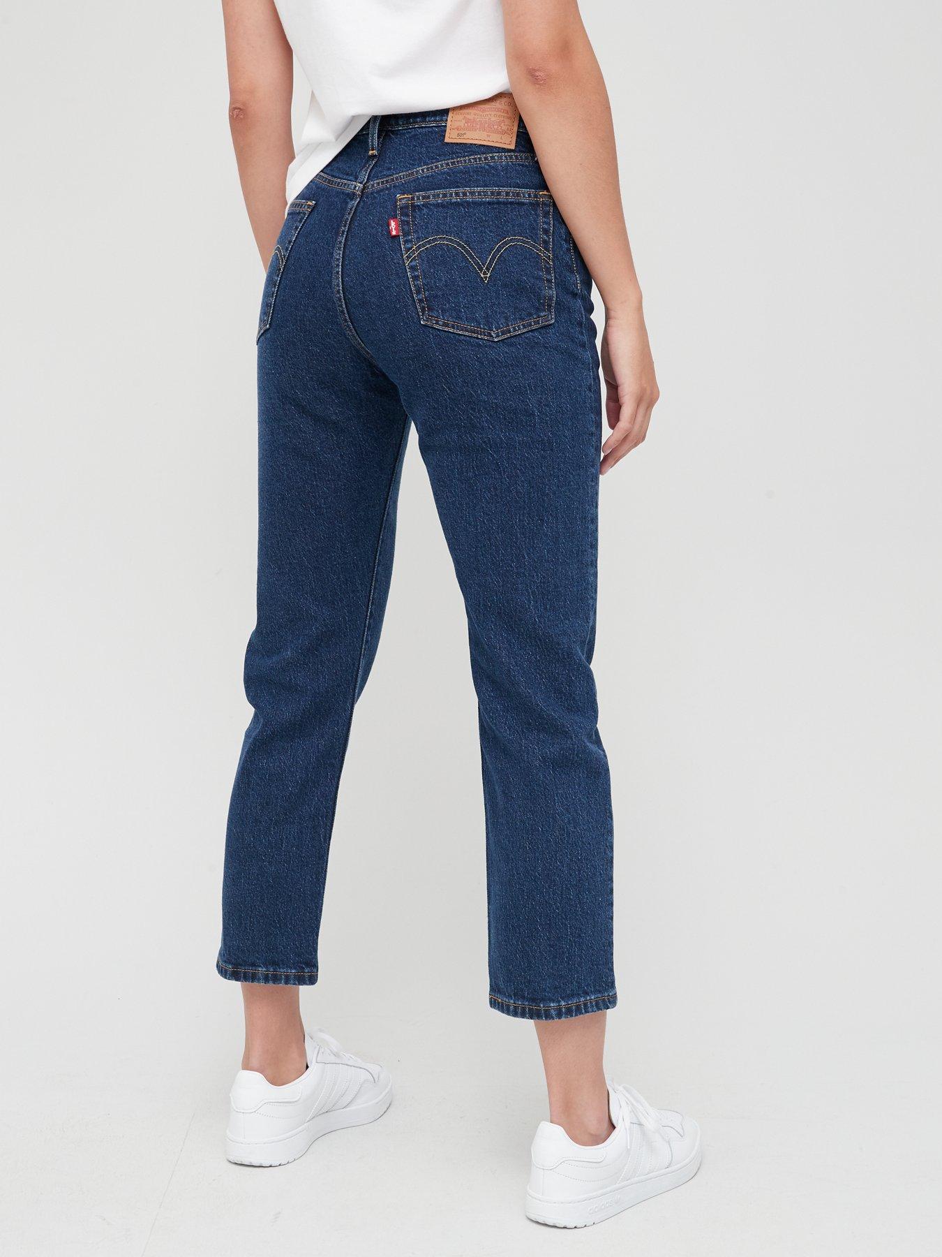 Womens Jeans High Waist Crop Straight Leg Jeans NEW WITH TAGS GOOD