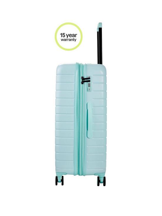 stillFront image of rock-luggage-novo-8-wheel-suitcases-3-piece-set-pastel-green
