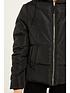  image of quiz-chevron-padded-hooded-coat-black