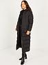  image of quiz-padded-hooded-longline-coat-black