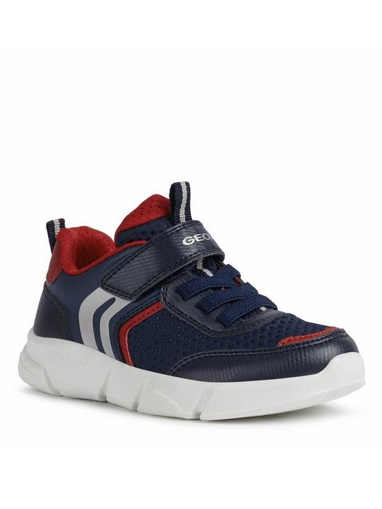 front image of geox-april-boys-trainer-navyred