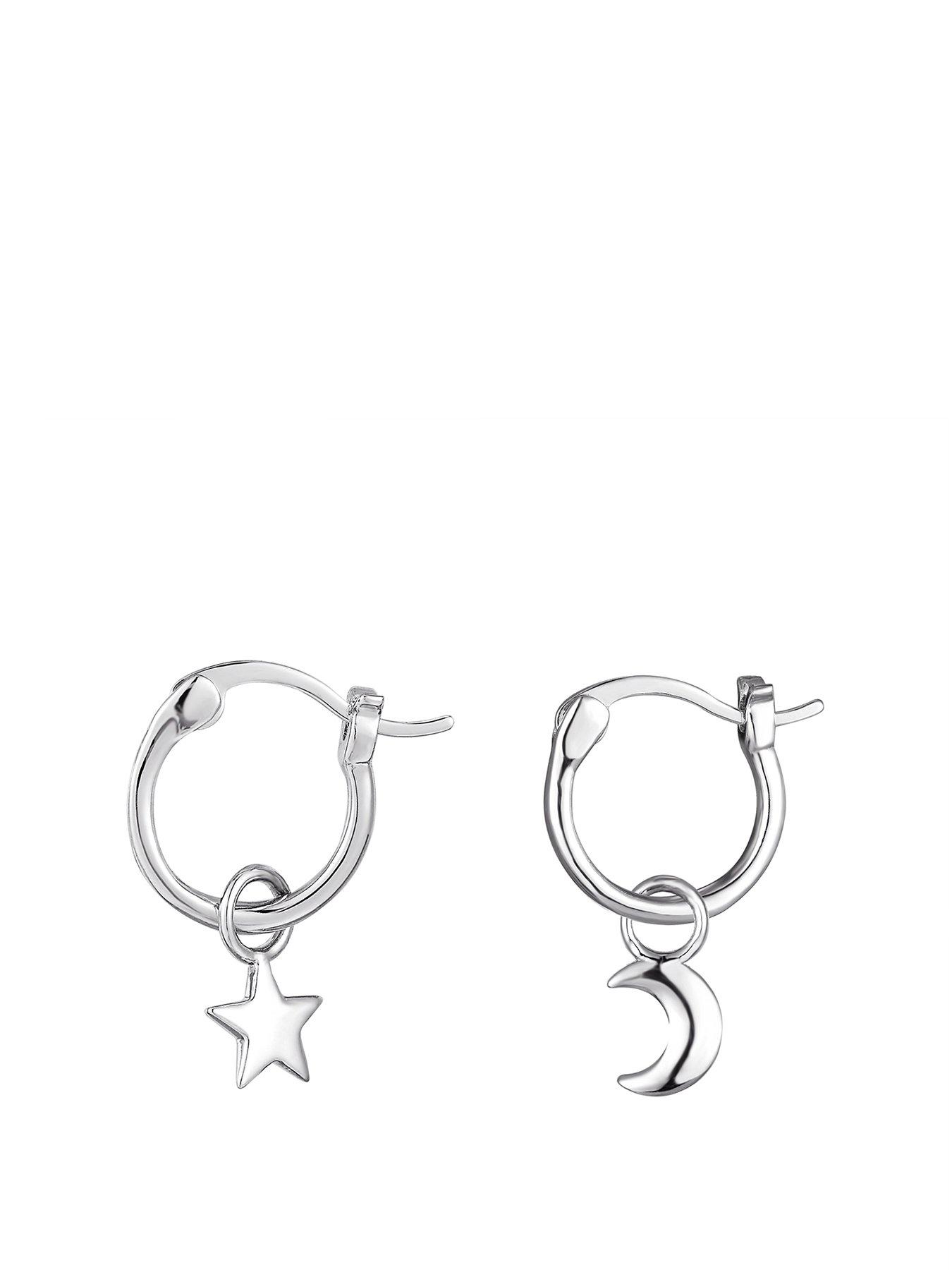 the-love-collection-sterling-silver-moon-star-huggie-hoop-earrings