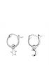  image of the-love-silver-collection-sterling-silver-moon-star-huggie-hoop-earrings