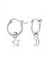  image of the-love-silver-collection-sterling-silver-moon-star-huggie-hoop-earrings
