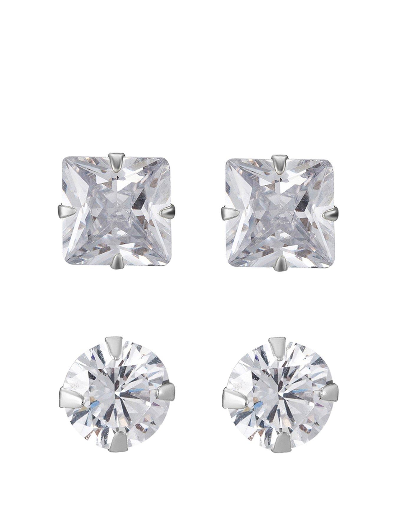 the-love-collection-9ct-white-gold-set-of-two-5mm-cubic-zirconia-stud-earrings