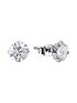  image of love-gold-9ct-white-gold-set-of-two-5mm-cubic-zirconia-stud-earrings