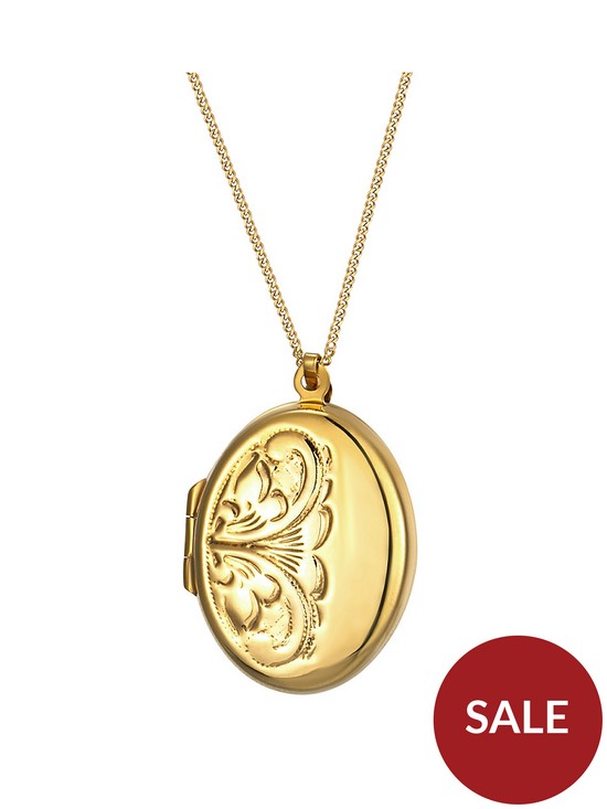 front image of love-gold-9ct-rolled-gold-oval-locket-pendant-necklace