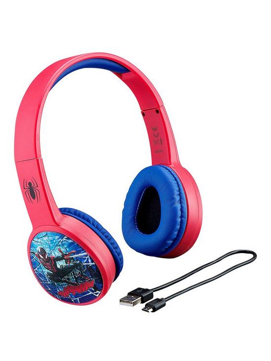 front image of ekids-spider-man-kidsafe-volume-controlled-bluetooth-headphones