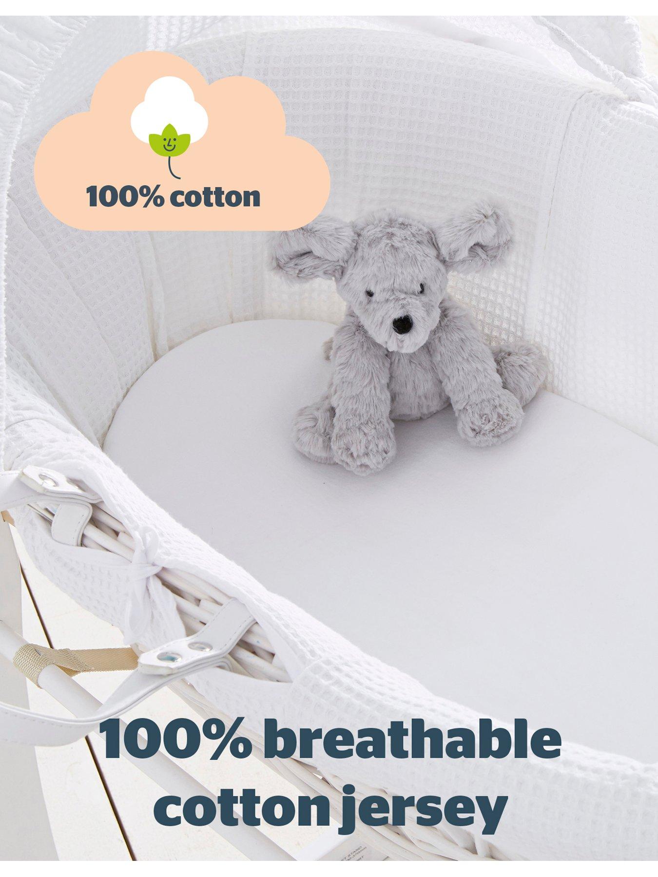  image of silentnight-safe-nights-6-x-pack-100-cotton-moses-basket-fitted-sheets-74cm-x-28cm-grey-bundle