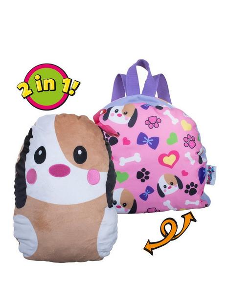 zipstas-snuggle-pals-2-in-1-reversible-girls-backpack-to-puppy-soft-toy
