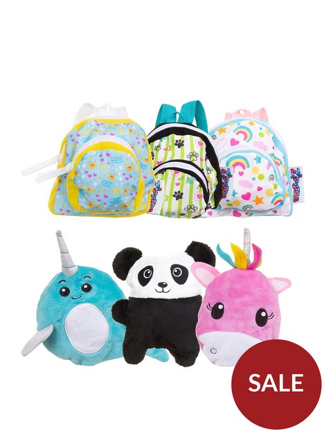 zipstas-zipstas-babies-2-in-1-mini-reversible-girls-backpack-to-soft-toy-triple-pack