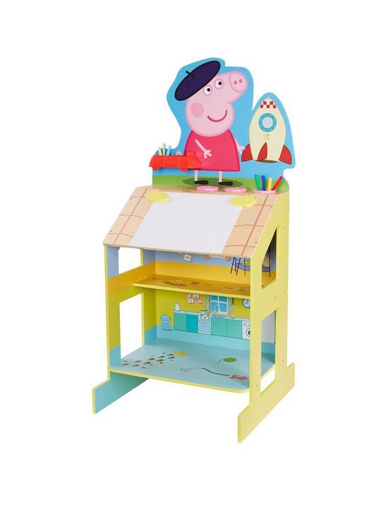 front image of peppa-pig-play-and-draw-wooden-easel