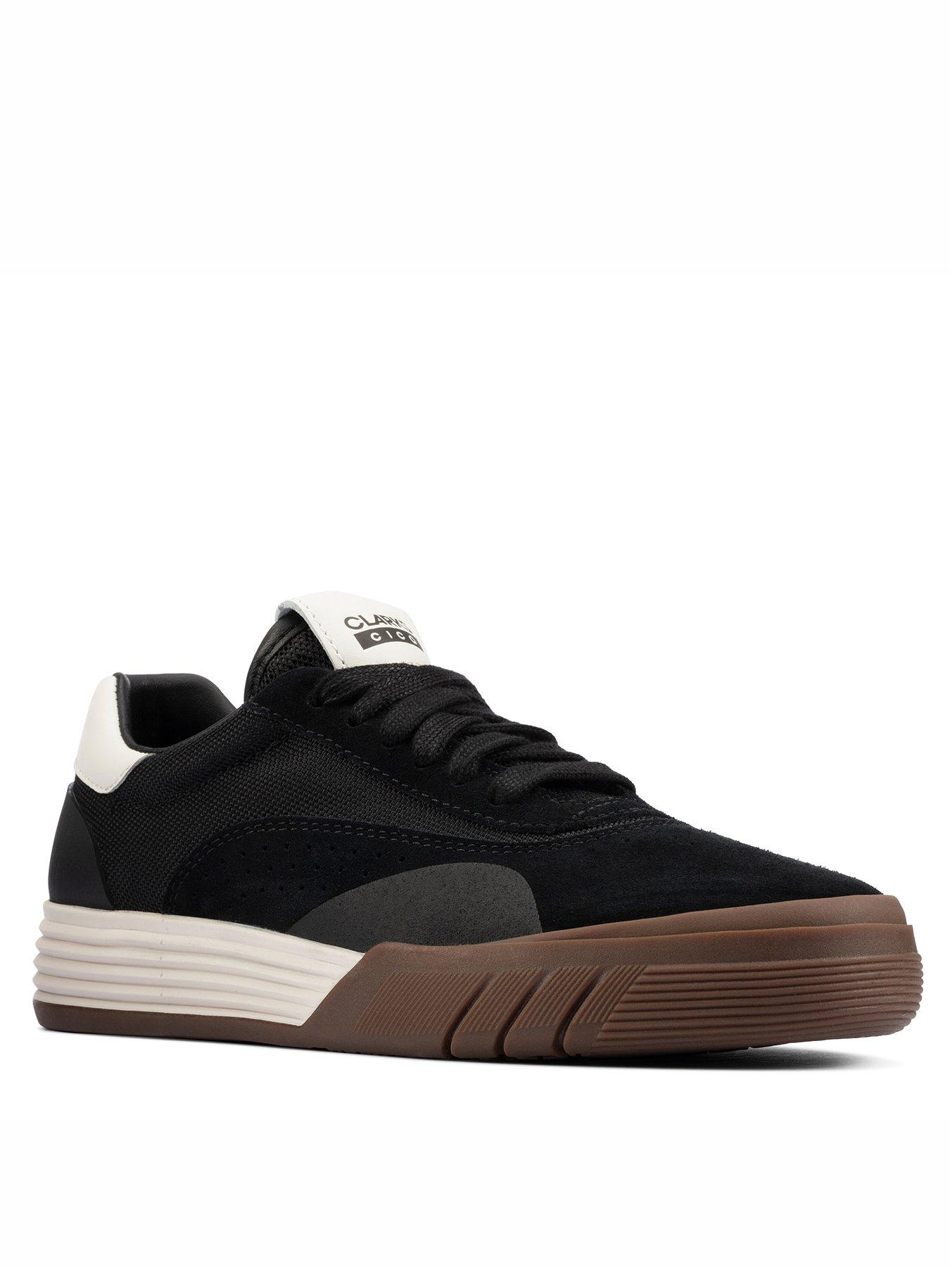 clarks childrens black trainers