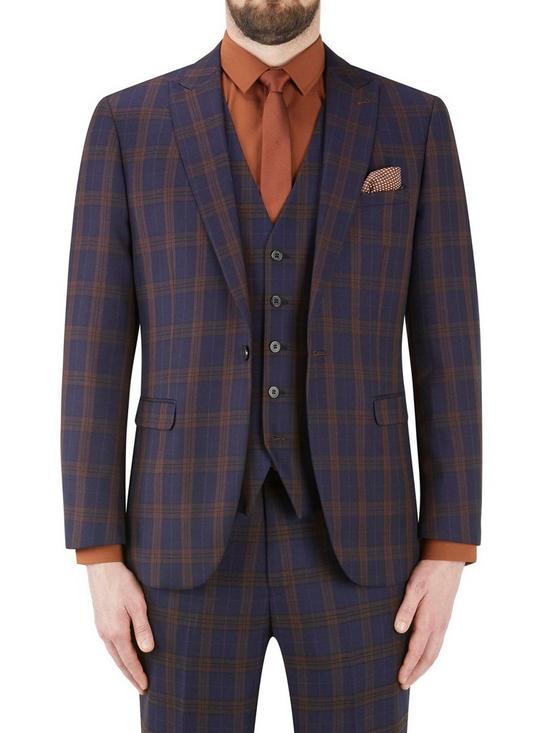 front image of skopes-ramsay-tailored-fit-bold-check-jacket-navyrust