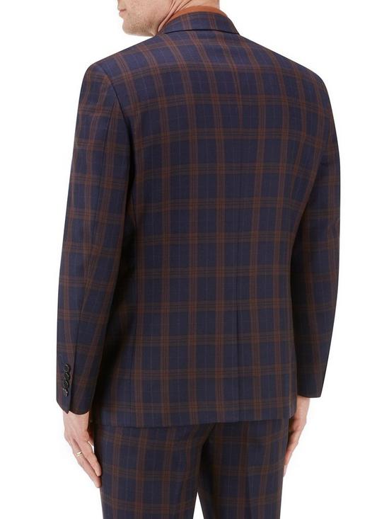 stillFront image of skopes-ramsay-tailored-fit-bold-check-jacket-navyrust