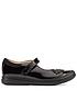  image of clarks-girls-scooter-daisy-strap-school-shoes-black-patentnbsp