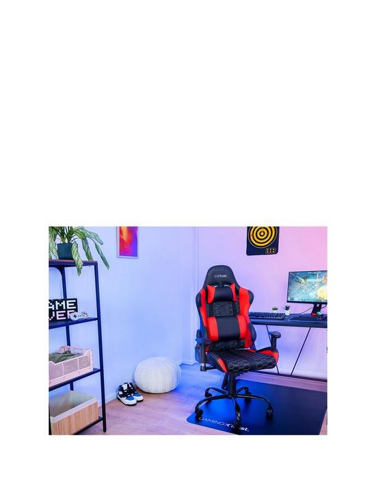 front image of trust-gxt708r-resto-gaming-chair-red-fully-adjustable-with-ergonomic-design