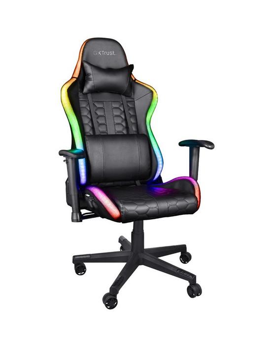front image of trust-gxt716-rizza-gaming-chair-with-rgb-illuminated-edges