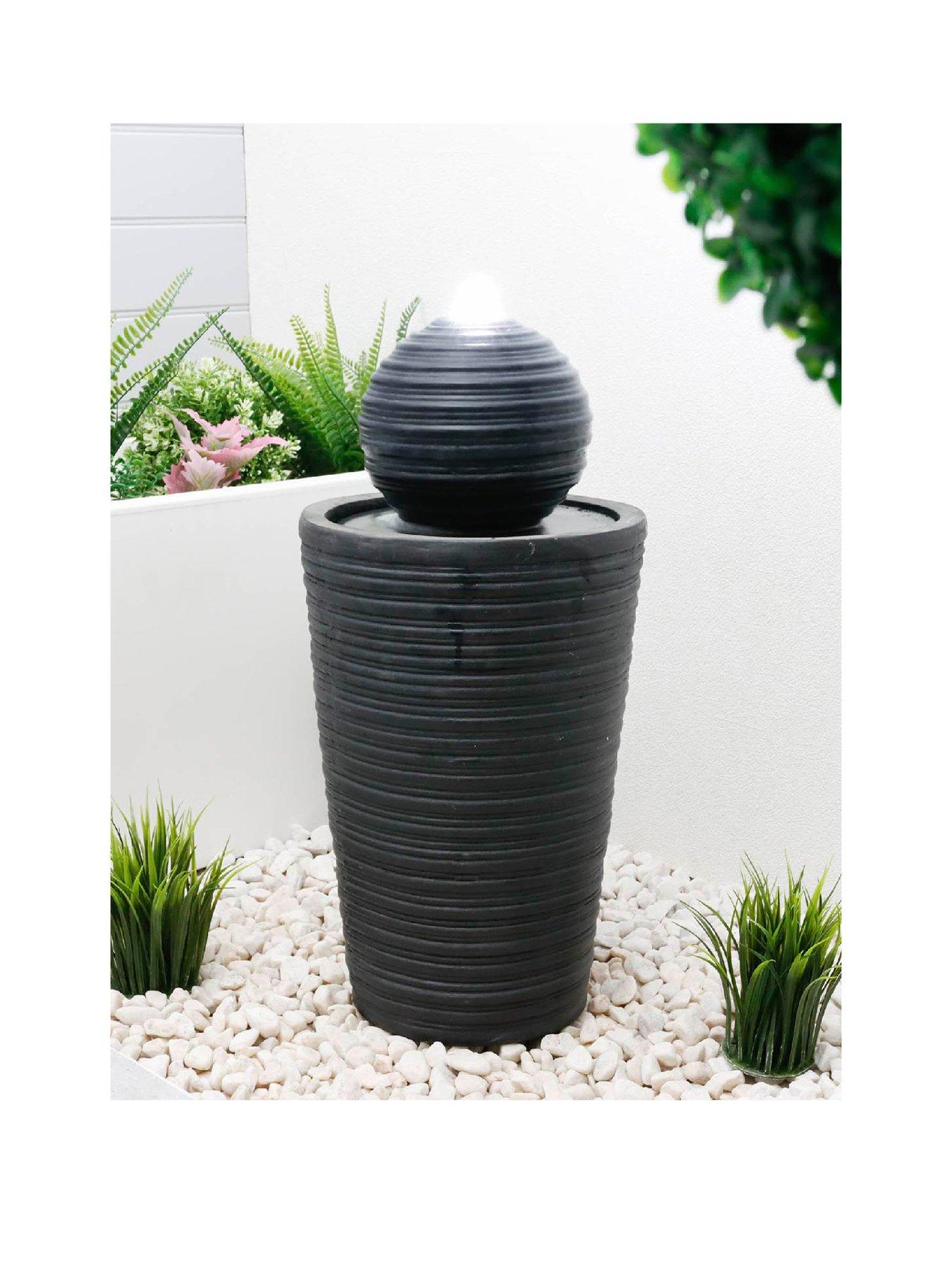 Image 1 of 7 of Streetwize Solar Powered Water Feature - Round Ball &amp; Plinth