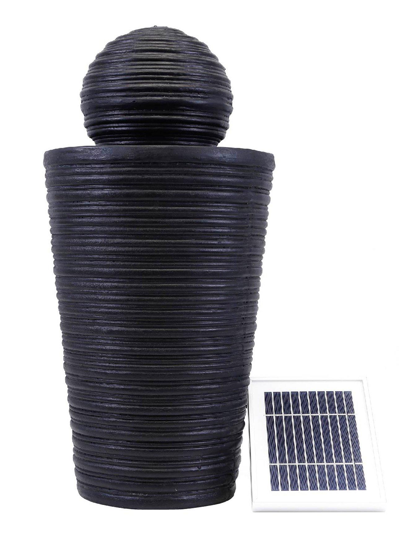  image of streetwize-solar-powered-water-feature-round-ball-amp-plinth