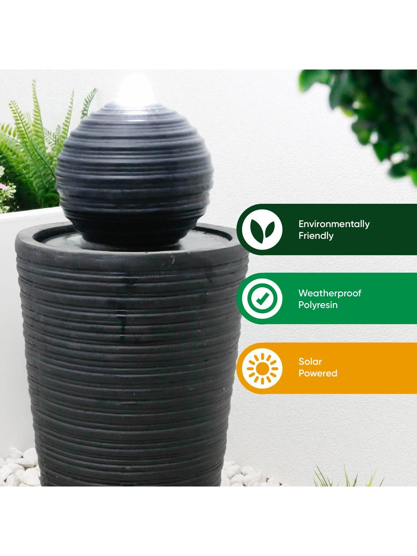 Image 4 of 7 of Streetwize Solar Powered Water Feature - Round Ball &amp; Plinth
