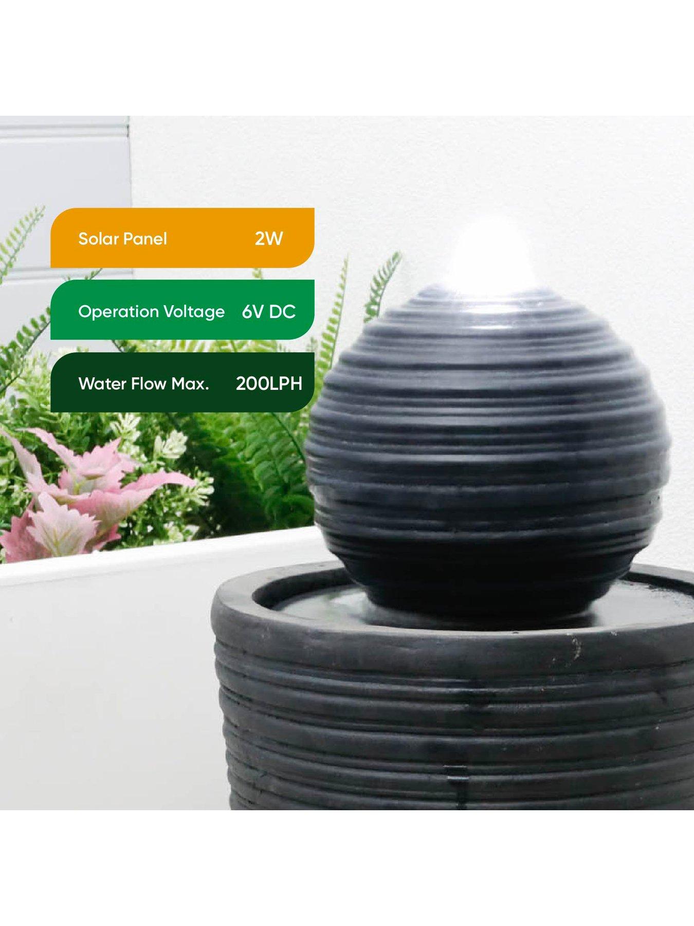  image of streetwize-solar-powered-water-feature-round-ball-amp-plinth