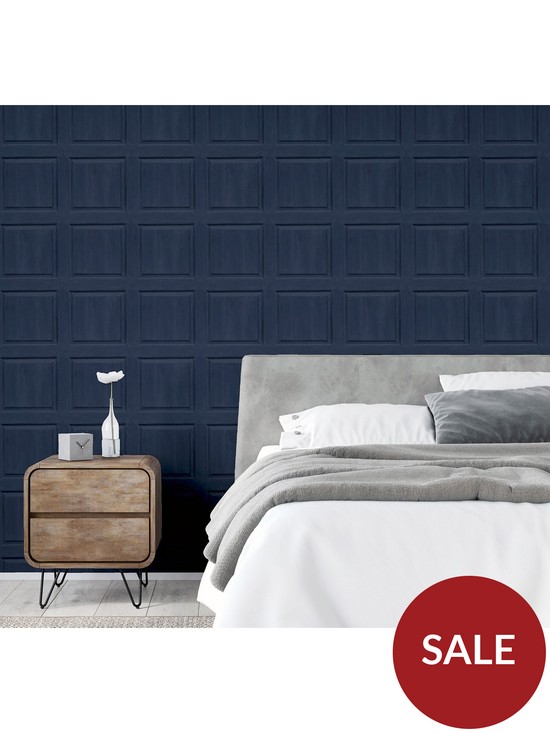 stillFront image of arthouse-washed-panel-navy-sw12-wallpaper