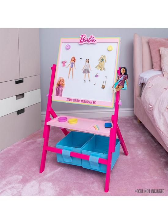 back image of barbie-wooden-rotating-floor-standing-easel