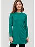  image of v-by-very-knitted-deep-crew-neck-tunic-green