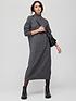  image of v-by-very-knitted-quarter-zip-dress-charcoal-marl