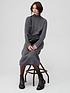  image of v-by-very-knitted-quarter-zip-dress-charcoal-marl