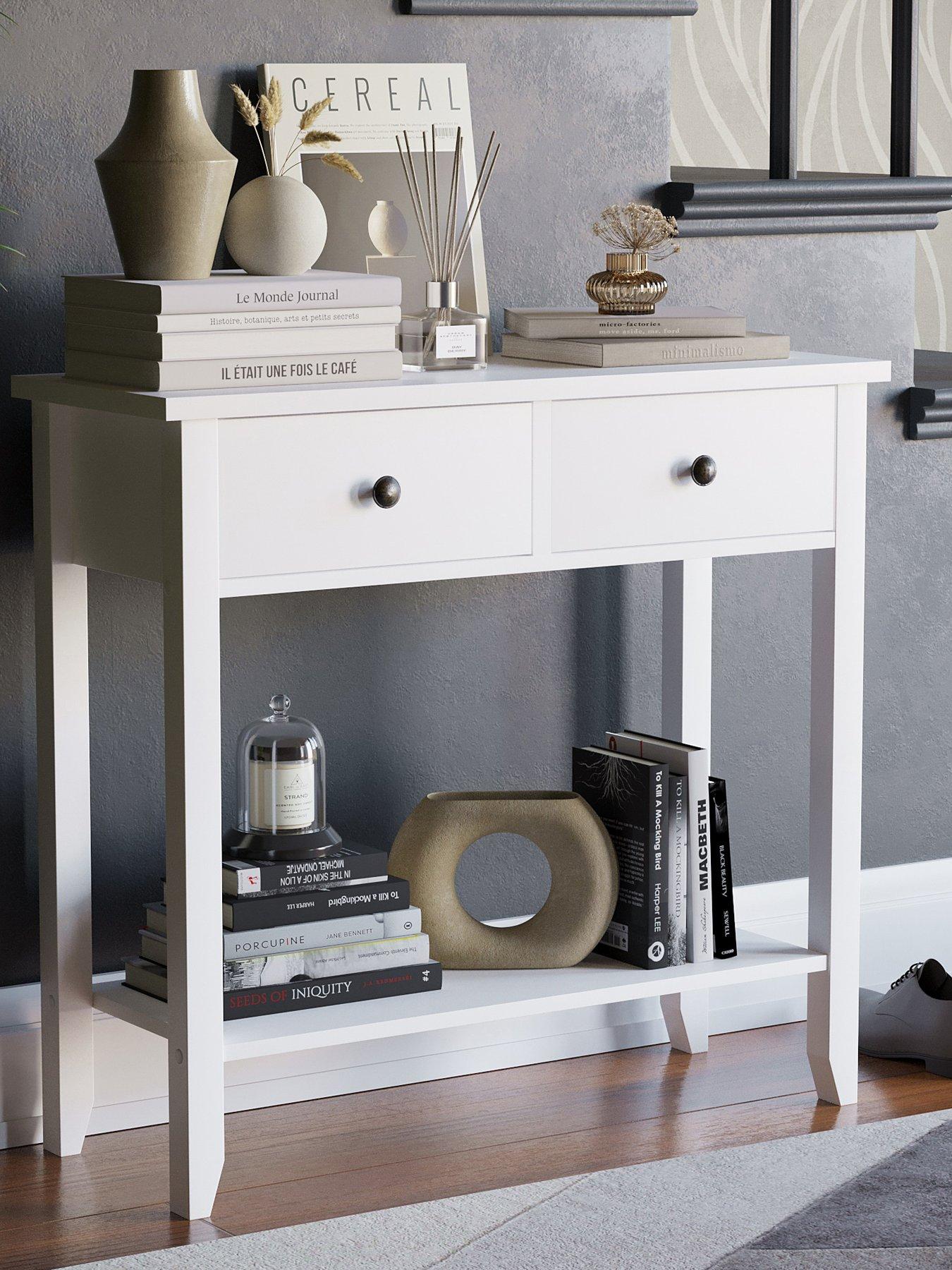 Vida Designs Windsor 2 Drawer Console Table - White