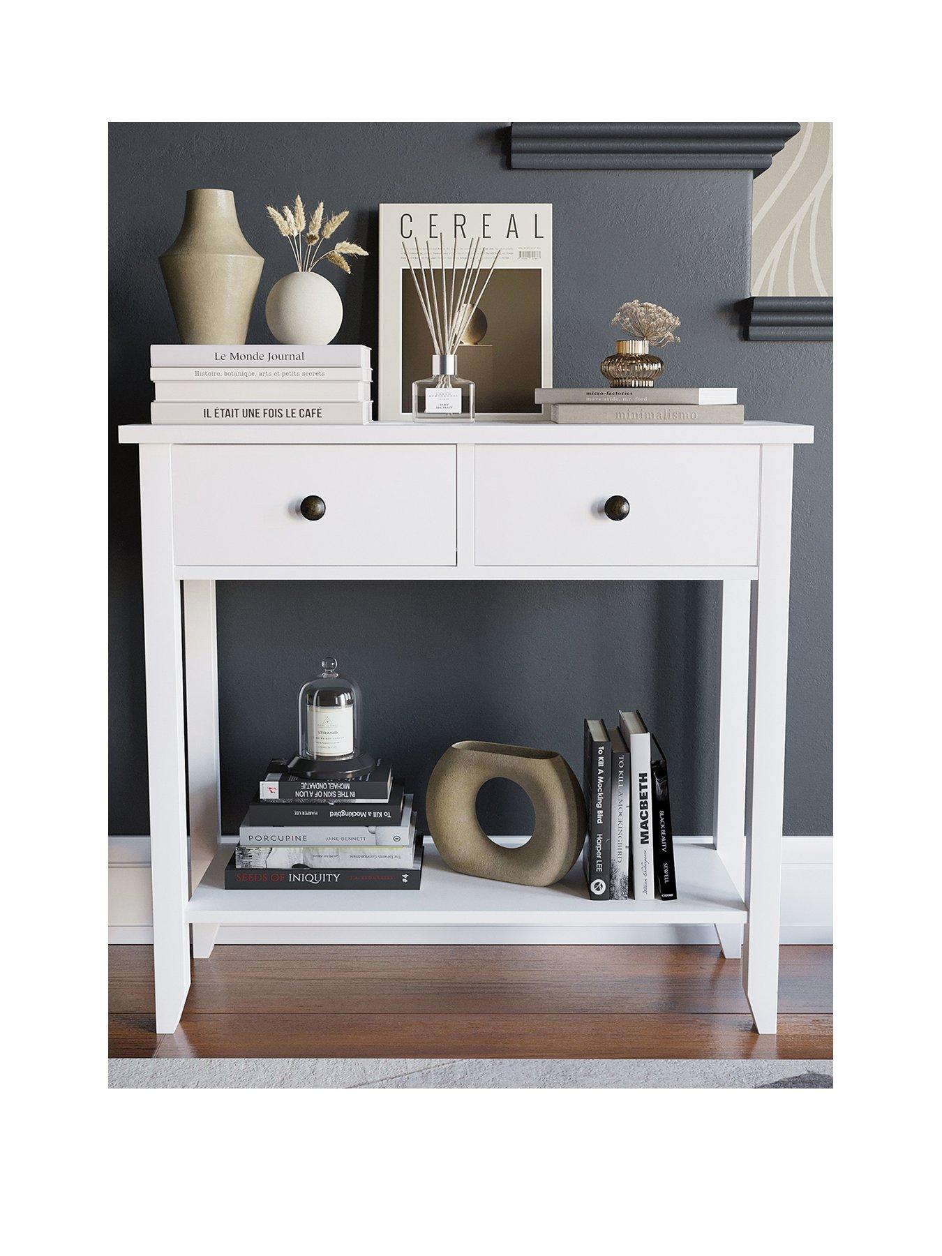 Image 3 of 6 of Vida Designs Windsor 2 Drawer Console Table - White