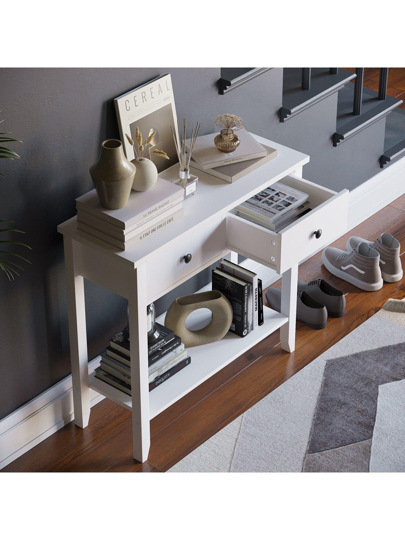 Image 4 of 6 of Vida Designs Windsor 2 Drawer Console Table - White