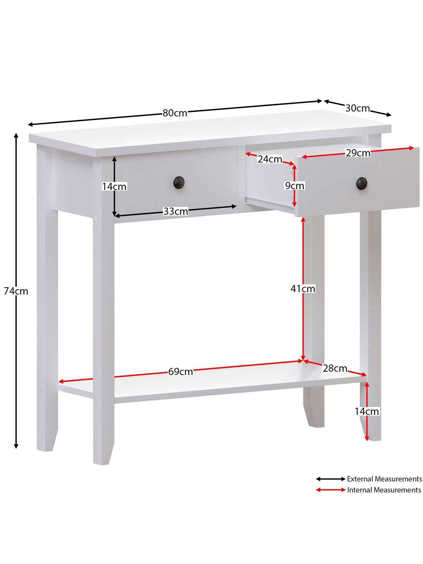 Image 6 of 6 of Vida Designs Windsor 2 Drawer Console Table - White