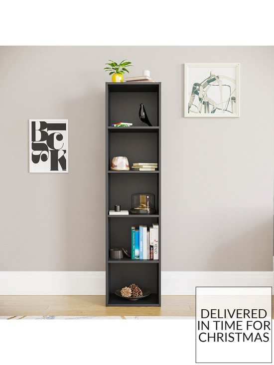 front image of vida-designs-oxford-5-tier-cube-bookcase