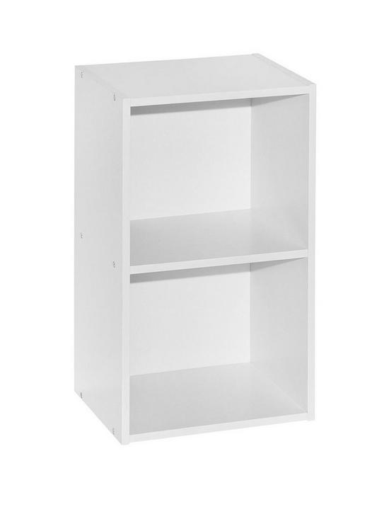 front image of vida-designs-oxford-2-tier-cube-bookcase