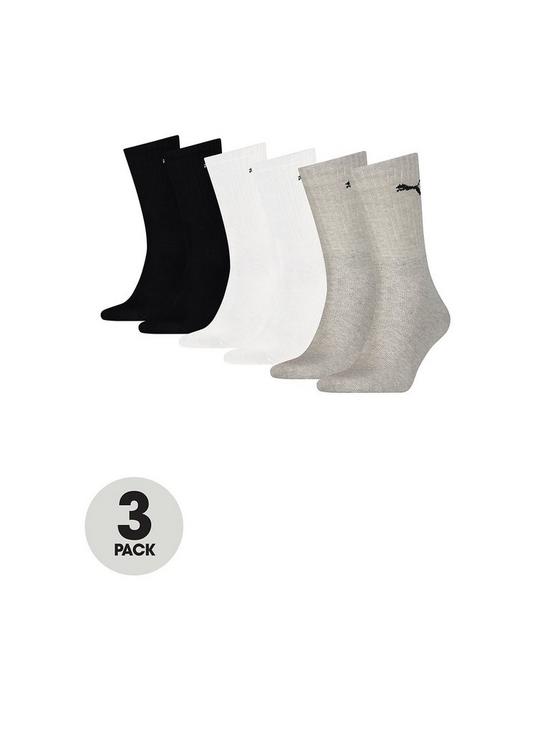 front image of puma-6-pack-ofnbspcrew-socks-blackgreywhite