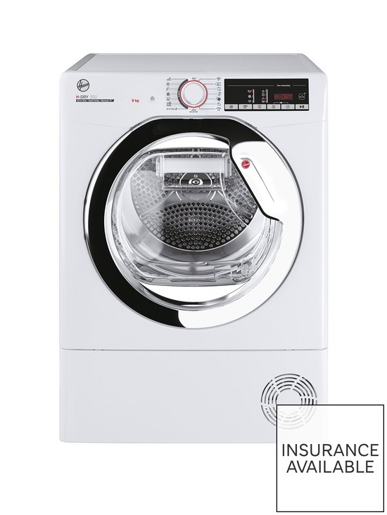 front image of hoover-h-dry-300-hle-h9a2tce-80-9kg-load-a-rated-heat-pump-tumble-dryer-white