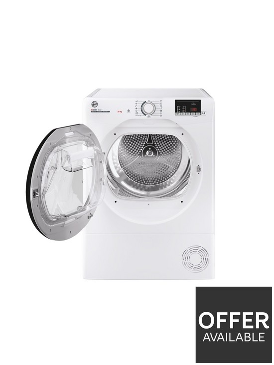stillFront image of hoover-h-dry-300-hle-c10dce-80-10kg-condenser-tumble-dryernbspwith-wi-fi-connectivity-white